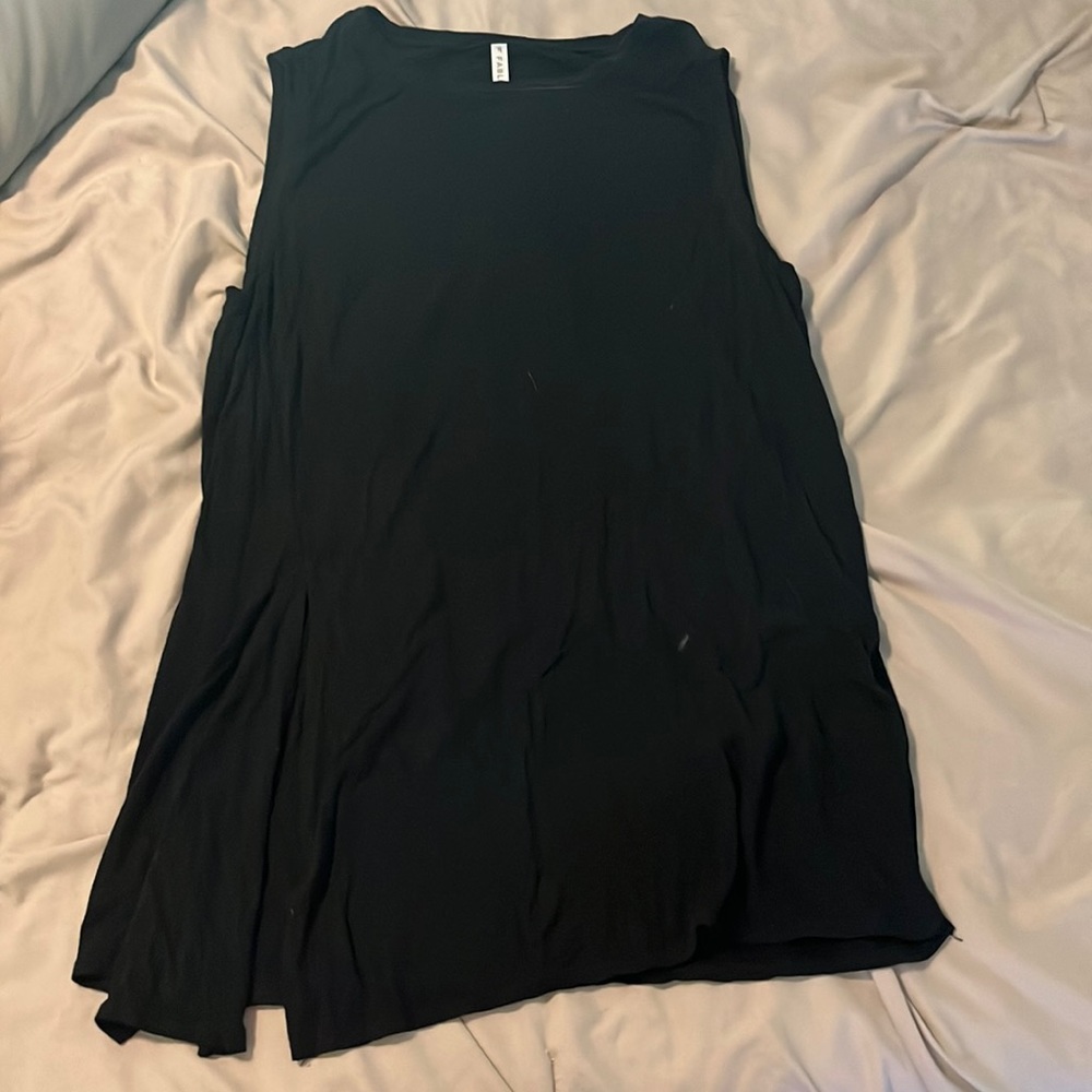 Black tank top with side slits